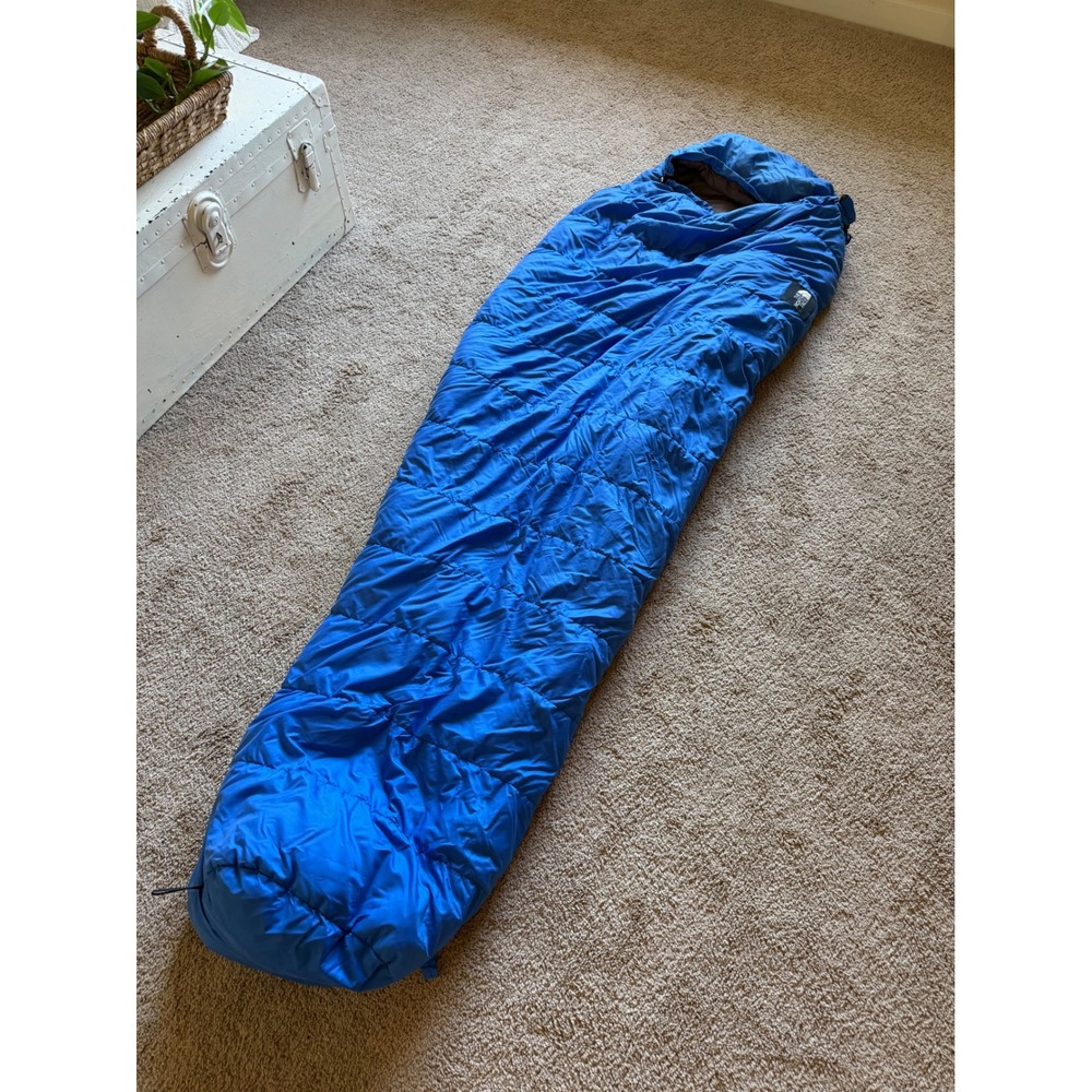 THE NORTH FACE Vintage Down Sleeping Bag Blue Mummy Style Camping Outdoors